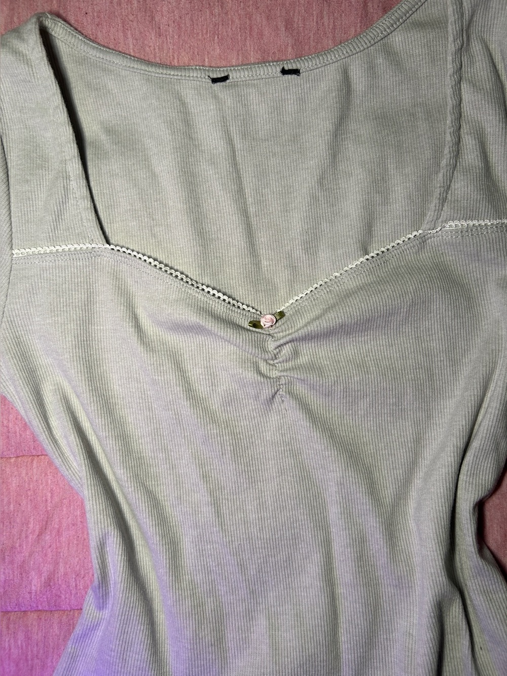 Ladies Ribbed Scoop Neck Sleep Tank - Sage Green